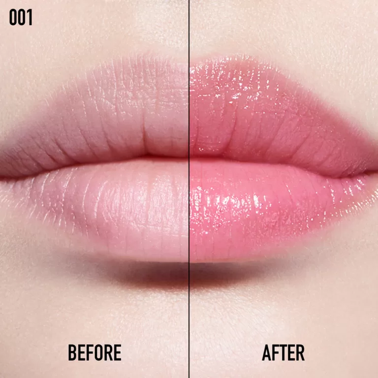 Dior Addict Lip Glow balsamo labbra idratante e ravviva colore naturale labbra prima e dopo